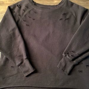 Distressed black sweatshirt